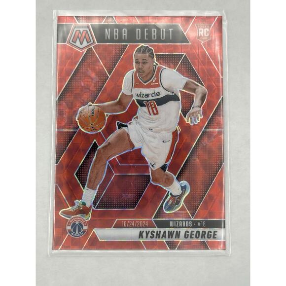 2024-25 Panini Mosaic Basketball Kyshawn George Red Nba Debut RC Wizards - Picture 1 of 2